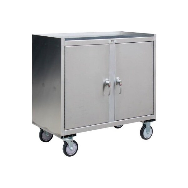 Jamco Stainless Steel Mobile Cabinet 2 Doors & Middle Shelf 36x18 1200 Lb. YZ136U500QQ - main